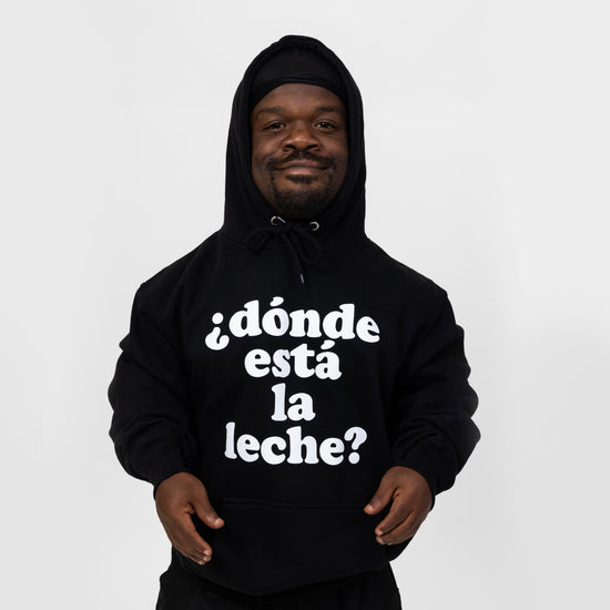 Donde Esta La Leche Black Hoodie