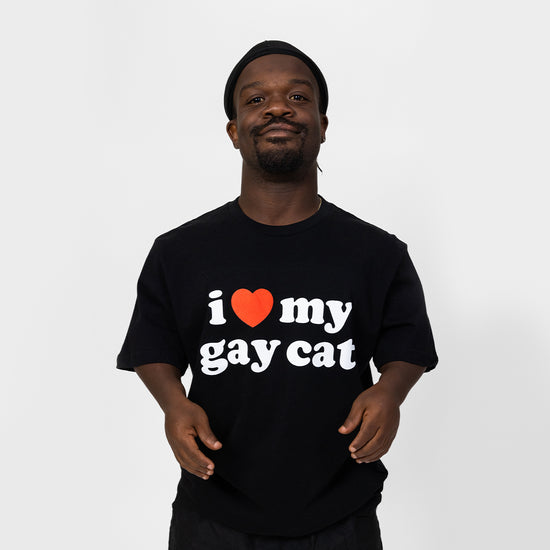 I Heart My Cat Black Tee