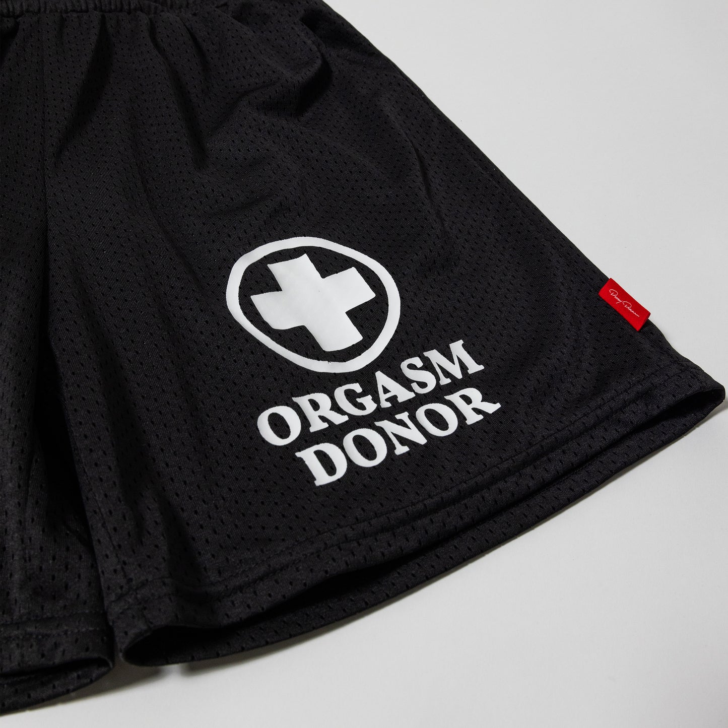 Orgasm Donor Black Mesh Shorts