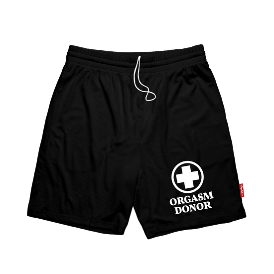 Orgasm Donor Black Mesh Shorts